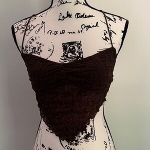 SHEIN Brown Lace-Up Top